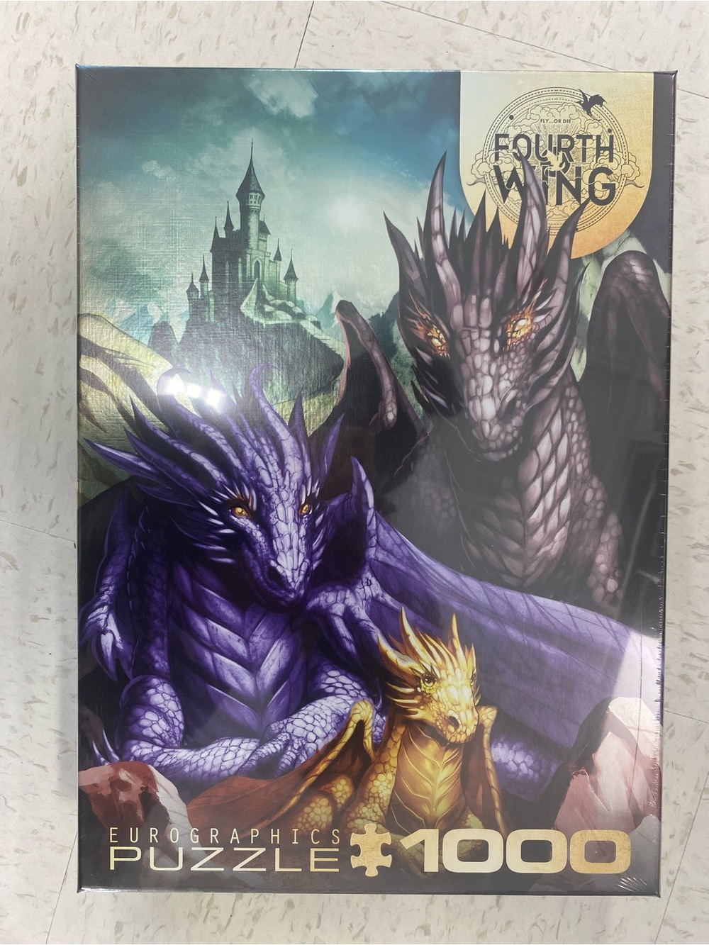 FOURTH WING Dragon Wall Art Poster - Purple & Gold